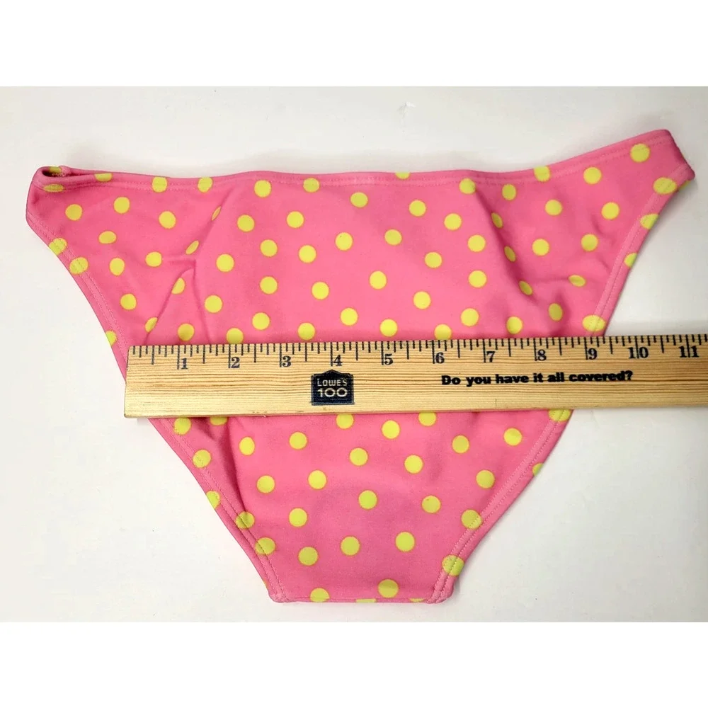 Pink Polka Dot Bikini Bottom Womens Medium Retro Beach‎ Babe Bright NEW